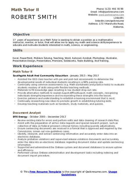 Have a look at our resume guidelines for mathematics tutor roles below for tips, tricks and professional advice on resume creation. Letter Of Recommendation For Math Tutor - Tutor Resume And ...