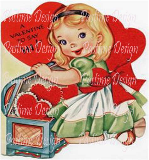 Vintage Valentine Clip Artvalentine Downloadheart Printablevalentine