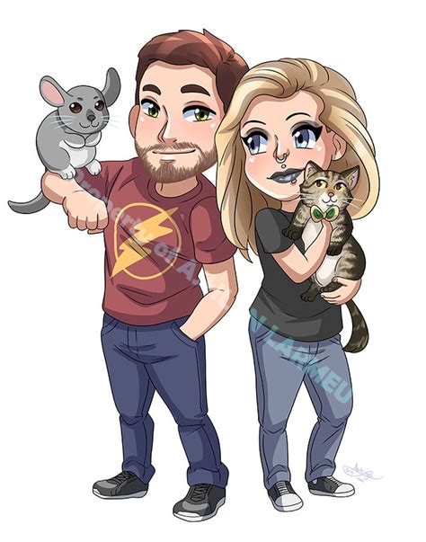 Custom Chibi Commission With Chibi Animals And People Wedding Etsy