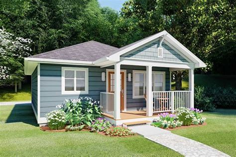 Plan 67754mg Cozy Tiny Home With Gabled Front Porch Backyard Cottage