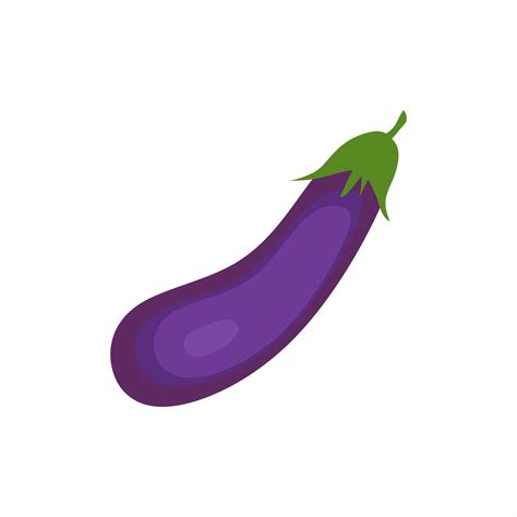 Cartoon Eggplant Icon Aubergine Symbol Fresh Vegetarian Salad Recipe