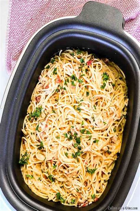 Crock Pot Cheesy Chicken Spaghetti Recipe Is A Creamy And Delicious