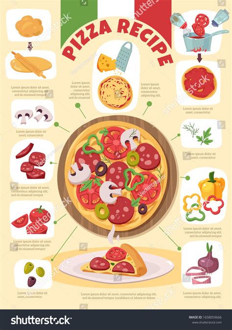 Italian Pizza Recipe Stages Preparation Ingredients Stock Vector
