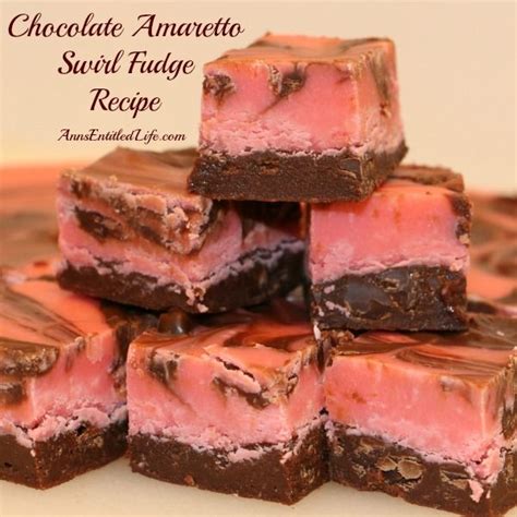 Chocolate Amaretto Swirl Fudge Recipe A Marvelous Blending Of Chocolate Vanilla And Almond