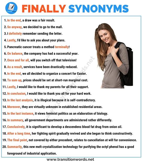 Another Word for Finally: List of 20 Synonyms for Finally with Useful ...