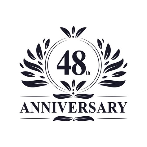 48th Anniversary Celebration Luxurious 48 Years Anniversary Logo