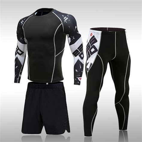 tracksuit compression clothing men sports gym suit gym new men s compression aliexpress