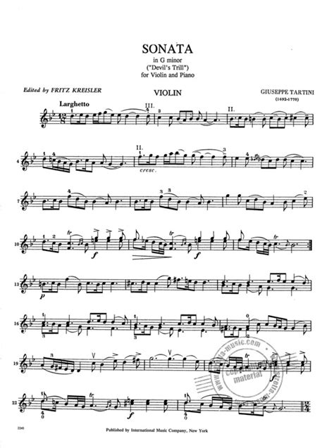 Sonata In G Minor Devils Trill From Giuseppe Tartini Buy Now In