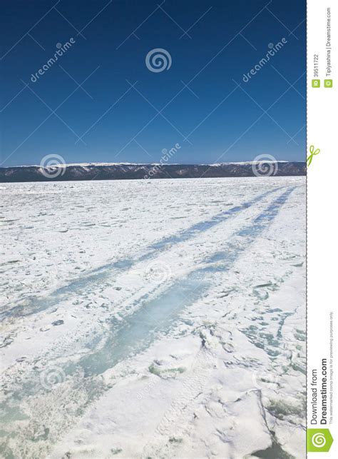 Winter Ice Road Through Baikal Stock Photo Image Of Beautiful Season