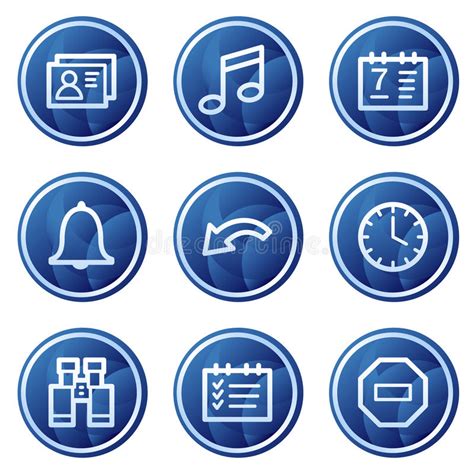 Basic Web Icons Blue Circle Buttons Series Stock Illustration