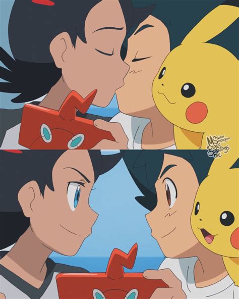 Pikachu And Eebi Kissing Each Other