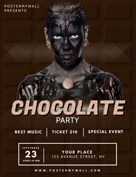 Chocolate Party Flyer Design Template Postermywall