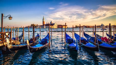 Gondolas Sunset Venice Ultra Hd Wallpaper