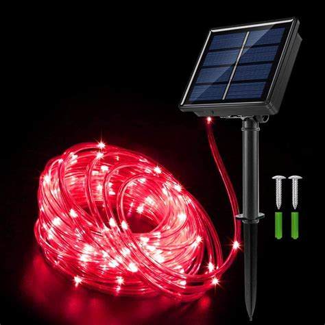Solar Powered Rope Led String Fairy Lights Strip Waterproof Outdoor