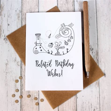 25,000+ vectors, stock photos & psd files. Belated Birthday Wishes, Happy Birthday Card By Little Silverleaf | notonthehighstreet.com