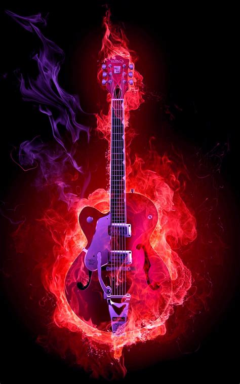 Guitar On Fire Wallpapers On Wallpaperdog