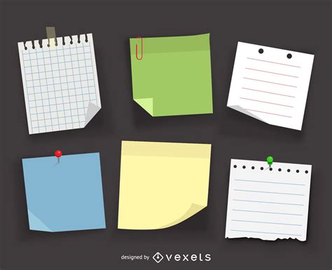 Notes And Post It Illustration Set Vector Download
