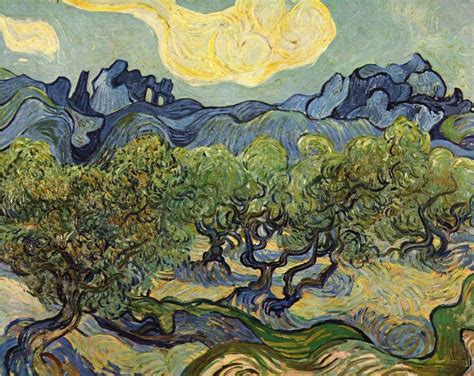 Vincent Van Gogh Landscape With Olive Trees Painting Framed Paintings