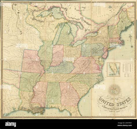 Thomas Starling Title Map Of The United States Compiled From The Latest
