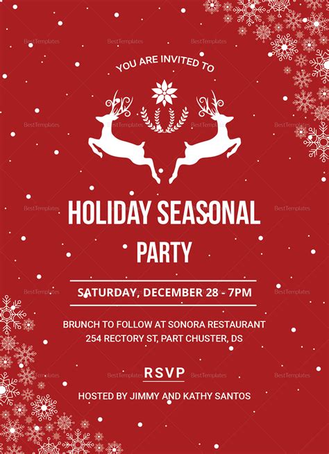 festive holiday party invitation design template  psd