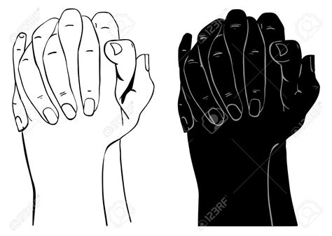 Pin by inksclusive on caesar bourgeois christ in 2020 tattoo sketches hand tattoos for guys tattoos for guys. Praying Hands, outline illustration, isolated on white ...