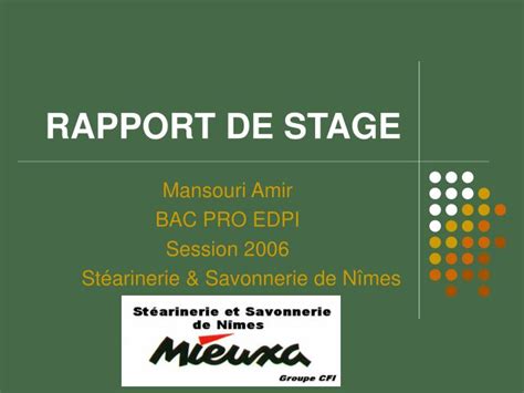 Ppt Rapport De Stage Powerpoint Presentation Free Download Id608022