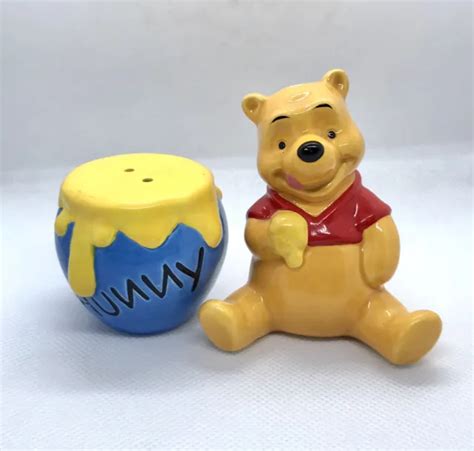 Disney Winnie The Pooh Hunny Pot Honey Salt Pepper Shaker Set Ceramic 1499 Picclick