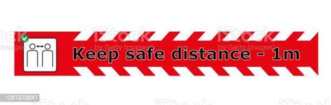 Please Keep Your Distance 1 Meter Corona Stock Illustration Download