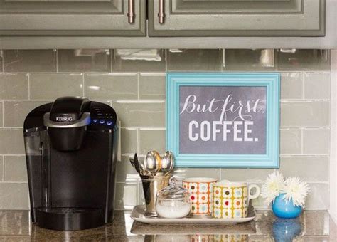 Small Coffee Station On A Kitchen Countertop 217x155 20 Charming Coffee
