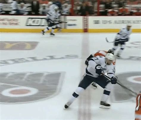 Victor hedman scored fifty four seconds into overtime to give the lighting a three two victory against the panthers andrei vasilevskiy finished with … GIF: Flyers F Scott Hartnell hits Lightning D Hedman in ...