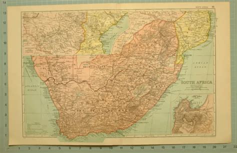 1922 Map South Africa Cape Of Good Hope Great Namaland Bechuanland