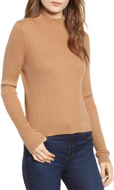 Bp Rib Knit Mock Neck Sweater Knitribbp Sweaters Online Sweaters