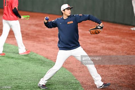 Shohei Ohtani Of Team Japan Practices During A Training Session At
