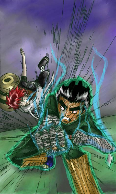 Lee Vs Gaara Colored By Eva1030 On Deviantart