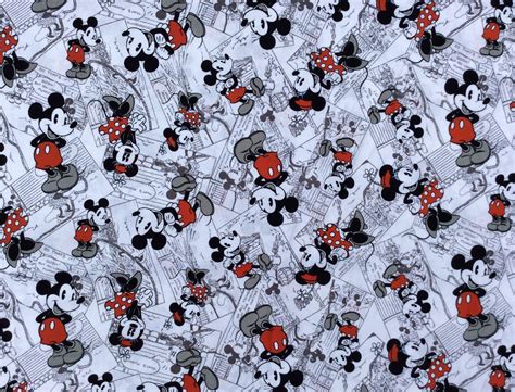 Classic Mickey Mouse Fabric Cotton Fabric By The Yard Quilting