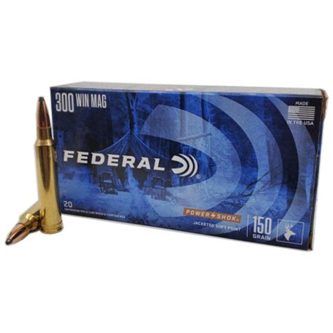 Federal Power Shok 300 Win Mag 150gr Jacketed Soft Point Nechako