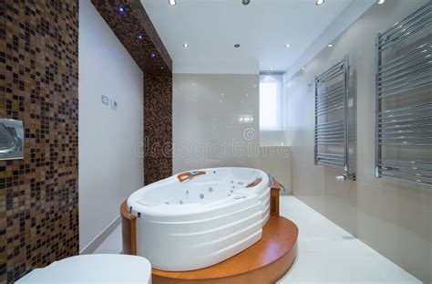 Interior Of A Luxury Bathroom With Jacuzzi Tub Stock Photo Image Of