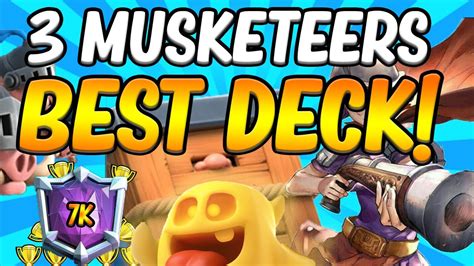 7000 Trophy Push Best 3 Musketeer Deck Top Ladder Gameplay Youtube