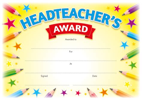 Headteachers Award Certificate Free Download Free For Schools