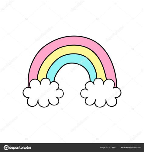 lindo arco iris vector ilustración garabato dibujo arco iris con vector de stock por ©kiki