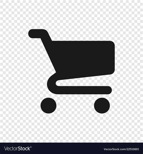 Black Shopping Cart Icon On Transparent Background