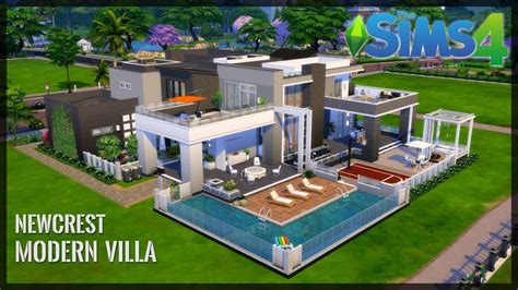 Newcrest Modern Villa Sims 4 Speed Build Stop Motion No Cc 4k