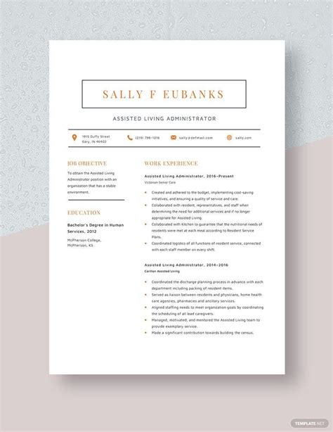 Assisted Living Executive Director Resume In Pages Word Download