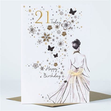 This Wonderful Card Is Perfect For Wishing Someone A Fabulous 21st Birthday Featuring A Lady In