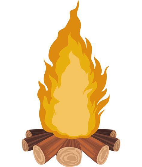 Wooden Campfire Flame 24088023 Png