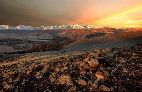 Sunset Altai Mountains Wallpapers Wallpaper Cave