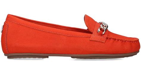 Carvela Kurt Geiger Carvela Womens Moccasin Loafers Chain In Red