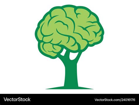 Brain Tree Logo Design Icon Royalty Free Vector Image