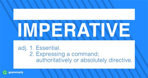 I'm elizabeth o'brien, and my goal is to get you jazzed about grammar. Imperative—Meaning and Usage | Grammarly Blog