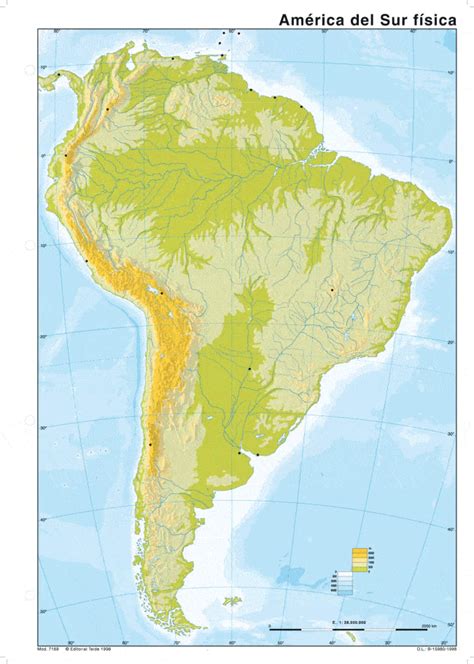 Mapa de Ámerica del sur mapa político y físico